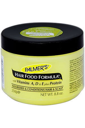 PALMER'S Hair Food (8.8oz), Sareya Beauty Supply store in calgary Alberta
Product Name: Palmer's Hair Food Formula – 8.8 oz
UPC: 010181066252
Key Ingredients: Essential oils, Vitamins A, D, E, and protein
Benefits: Softens hair, conditions both hair and scalp, and restores a natural-looking shine